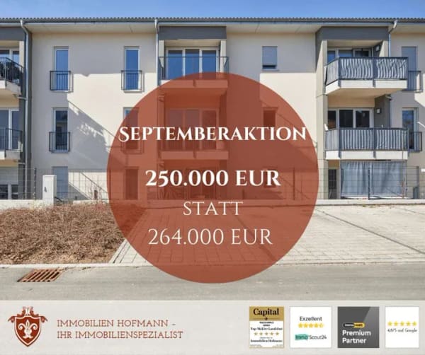 Immobilie in Gangkofen - SEPTEMBERAKTION I 250.000 EUR statt 264.000 EUR für eine wunderschöne Garten Erdgeschosswohnung! - Bild 0