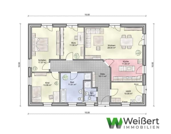 Immobilie in Silberstedt - Neubauprojekt - Ebenerdig Wohnen mit Komfort - Niedrigenergiehaus EH40 mit Wärmepumpe & PV-Anlage - Bild 3
