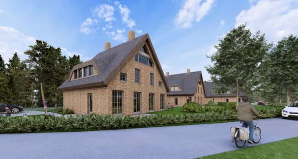 Immobilie in Lancken-Granitz - Neubau: Exklusive 127 m² Reetdach-Doppelhaushälfte in idyllischer Naturlage (Rügen / Preetz) - Bild 0