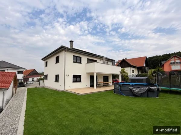Immobilie in Boos - Exklusives Neubauhaus in Boos: Moderne Eleganz, hochwertige Ausstattung, Kamin und großzügige Außenb - Bild 1
