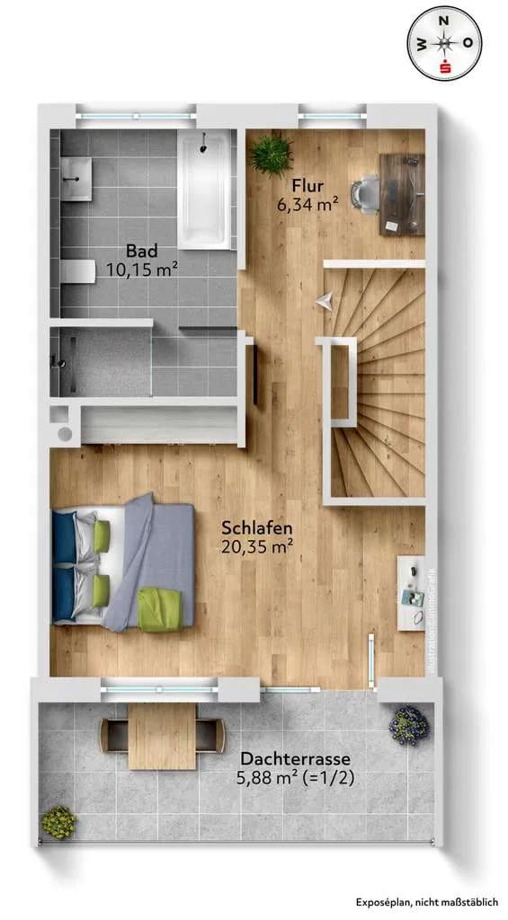 Immobilie in Huglfing - Neubau Reihenmittelhaus - Ihr Wohlfühlparadies in Huglfing - Bild 3