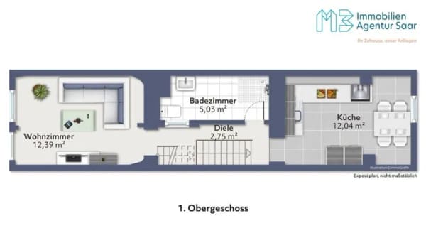 Immobilie in Wadgassen - Schmal gebaut, großzügig gedacht -Einfamilienhaus in Wadgassen - Bild 2