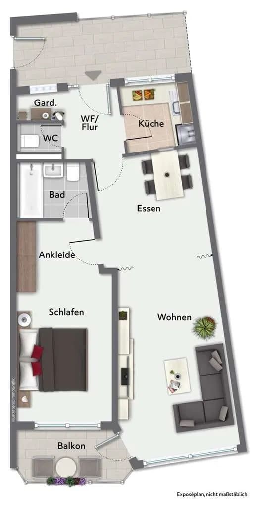 Immobilie in Wunstorf - 2‑Zimmer-Wohnung mit Balkon **vermietet** - Bild 2