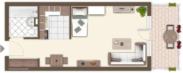 Immobilie in Bargteheide - "Grundbuch statt Sparbuch" - vermietete 1 Zimmer ETW in Citylage mit guter Aufteilung und Balkon - Bild 4