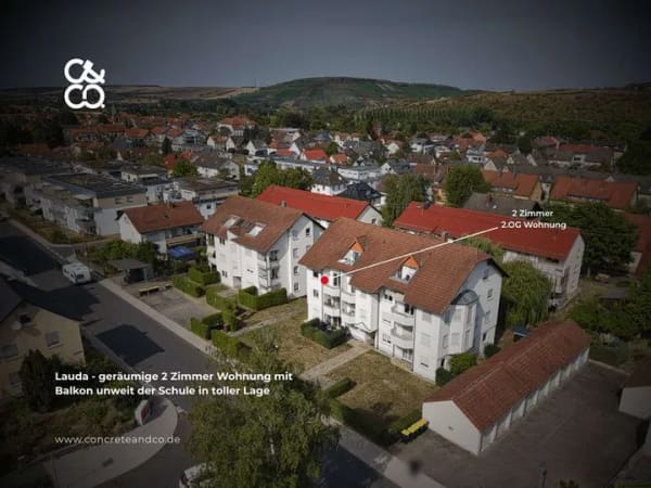 Immobilie in Lauda-Königshofen - Lauda - geräumige 2 Zi. Wohnung mit Balkon, Kellerabteil & Garage unweit der Schule in toller Lage - Bild 0