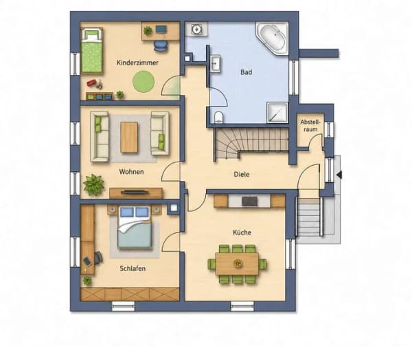 Immobilie in Biblis - Gemütliche Erdgeschosswohnung - 3 Zimmer, Küche, Bad - Bild 1