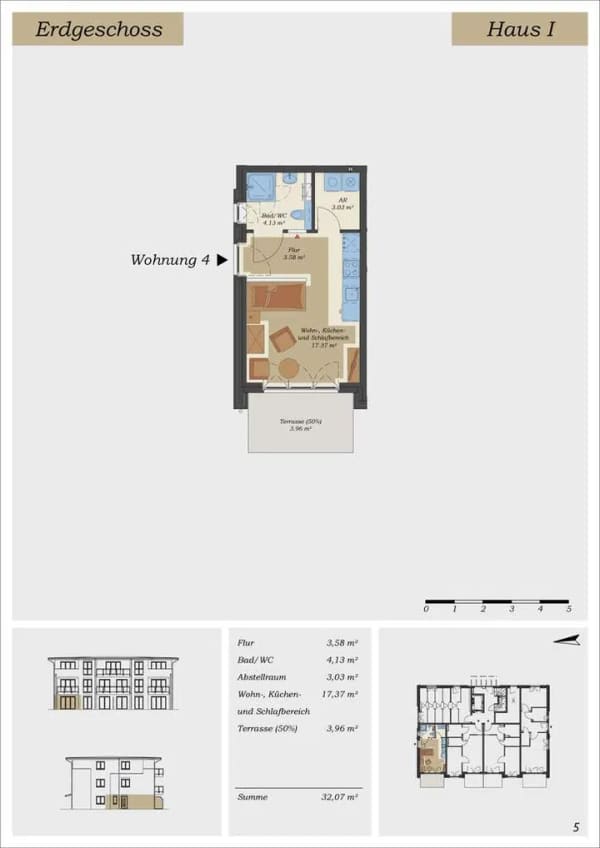 Immobilie in Hasloh - Provisionsfrei | Moderne 1-Zi.-Wohnung Nr. 4, Haus 6a | Eigener Eingang | Terrasse | PKW-Stellplatz - Bild 1