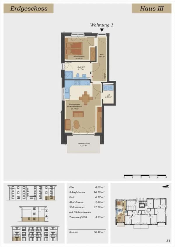 Immobilie in Hasloh - Provisionsfrei | Moderne 2-Zi.-Wohnung Nr. 1, Haus 6c | Eigener Eingang | Terrasse | PKW-Stellplatz - Bild 1