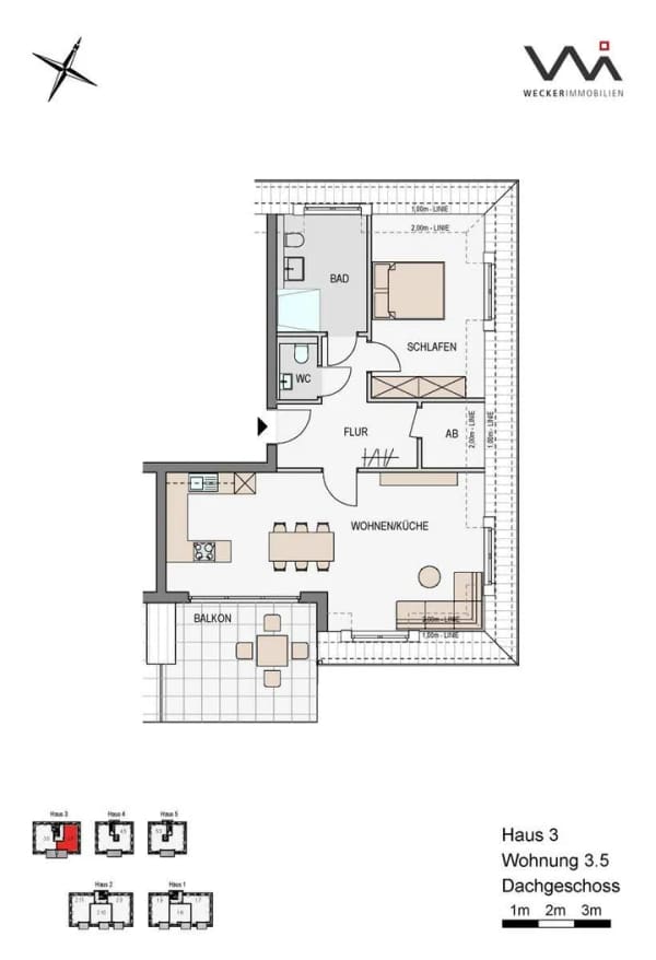 Immobilie in Glandorf - WOHNEN IM SEILERPARK! Penthaus-Wohnung mit sonnigem Balkon (KfW 40 + QNG) - Bild 4