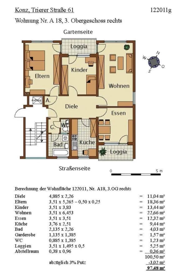 Immobilie in Konz - +++Achtung Kapitalanleger!! Gepflegte 4 Zimmerwohnung mit 2 Balkonen+++ - Bild 1