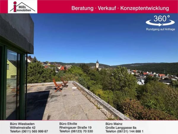 Immobilie in Eltville am Rhein - Schönes Zweifamilienhaus mit traumhaften und unverbaubarem Blick in ruhiger Wohnlage - Bild 0