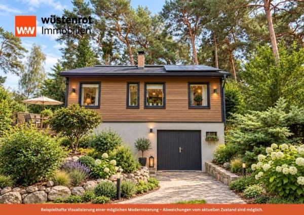 Immobilie in Teupitz - Idyllischer Wochenendbungalow am Wasser mit eigenem Steg & großem Waldgrundstück - Bild 1