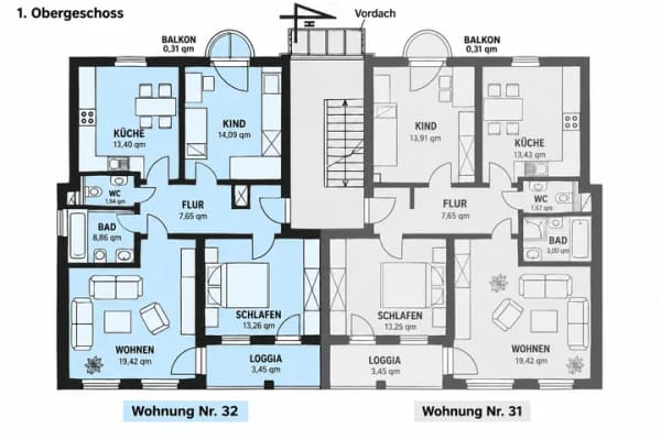 Immobilie in Kaufungen - Attraktive 3-Zimmer-Wohnung mit Loggia & Stellplatz in Kaufungen - Bild 1
