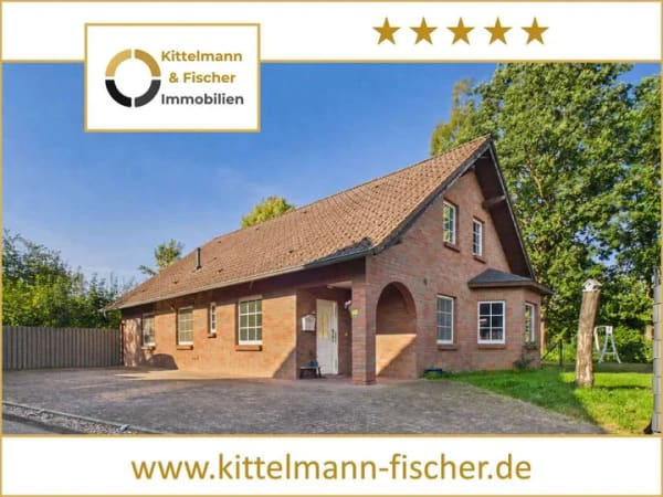 Immobilie in Leiferde - Barrierefreies Erdgeschoss und 172m²: sechs Zimmer, Kamin und Garten auf 543 m² in Leiferde b. GF - Bild 0
