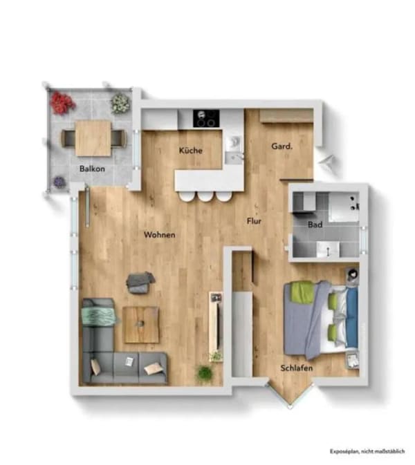 Immobilie in Allmersbach im Tal - Wohnung mit Potenzial! Ideale 2 Zimmer Wohnung mit Balkon & Einzelgarage! - Bild 2