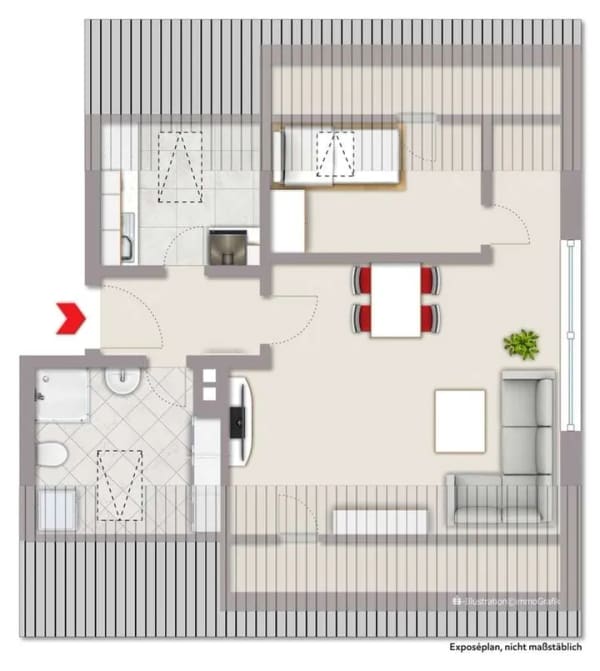 Immobilie in Ratingen - Zu Fuß in die City... Dachgeschosswohnung mit Außenstellplatz als Kapitalanlage! - Bild 1