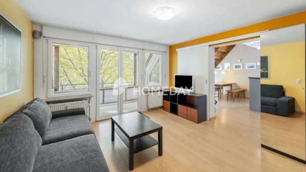 Immobilie in Eimeldingen - Wohnen auf zwei Ebenen: Panorama-Maisonette mit 2 Balkonen & Loggia - Bild 1