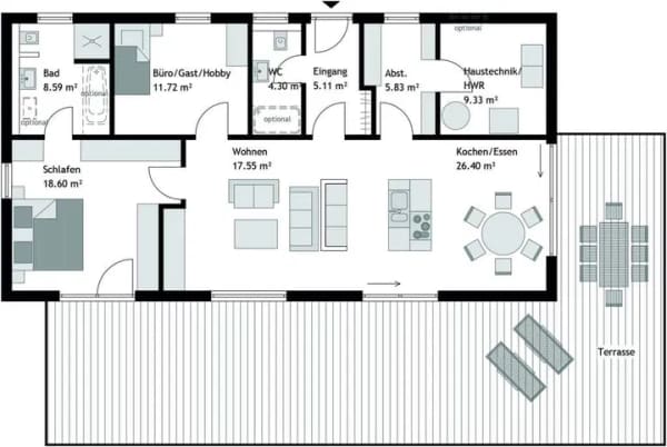 Immobilie in Lonnig - Projektierter Bungalow in Lonnig mit 3 Zimmern - Ausbaustufe FastFertigPlus - Bild 1