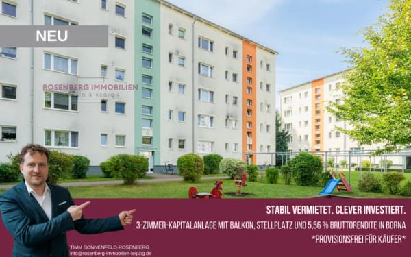Immobilie in Borna - *Provisionsfrei für Käufer*
3-Zimmer-Kapitalanlage mit 5,56 % 
Bruttorendite in Borna - Bild 0