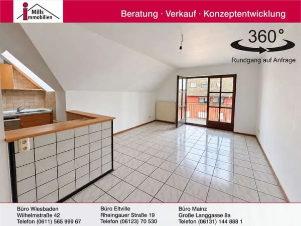 Immobilie in Oestrich-Winkel - Gepflegte 3 ZKB-Wohnung mit Balkon in ruhiger Lage von Hallgarten - Bild 0