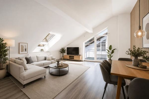Immobilie in Wartenberg - Attraktive 2-Zimmer-Dachgeschosswohnung mit zwei Balkonen und herrlichem Ausblick - Bild 1