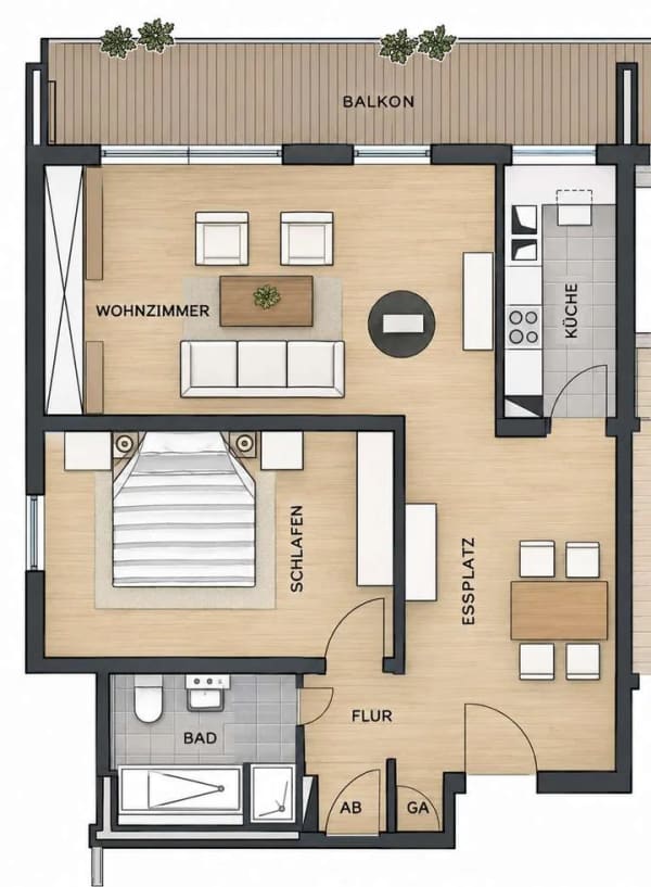Immobilie in Biebesheim - Interessante 2,5-Zimmer-Eigentumswohnung mit Balkon und Stellplatz in Biebesheim - Bild 0