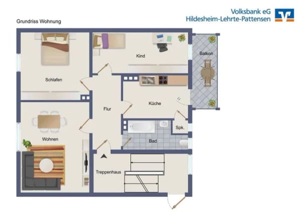 Immobilie in Lehrte - Lehrte: Gepflegte 3-Zimmer-Wohnung mit Balkon - Bild 4