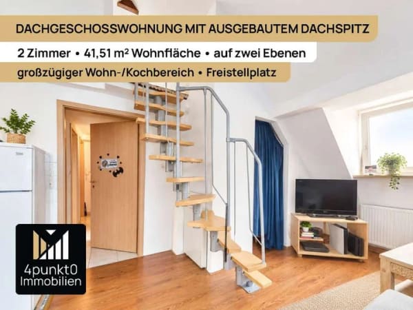 Immobilie in Augsburg - 2-Zimmer-Dachgeschosswohnung mit großer Wohnküche, Galerieebene und Stellplatz - Bild 0