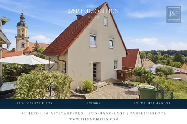 Immobilie in Wilhermsdorf - Traumhaftes Wohnen in 2. Reihe: Charmantes Familienhaus im Altstadtkern von Wilhermsdorf - Bild 0