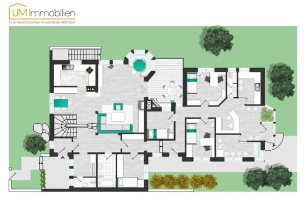 Immobilie in Waldkraiburg - Großzügiges Mehrgenerationenhaus mit Büro-/Praxisanteil und Ausbaupotenzial - Bild 0