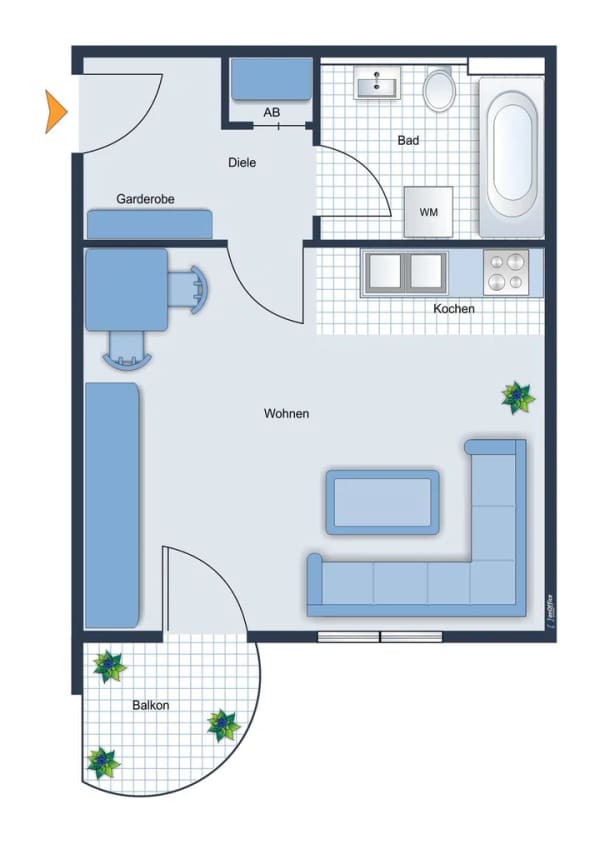 Immobilie in Chemnitz - 1-Zimmer • Balkon • Einbauküche • Fix und Flip • Lutherviertel • in Chemnitz • jetzt KAUFEN! - Bild 1