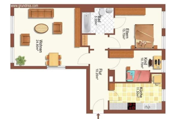 Immobilie in Eltville am Rhein - Stilvolle 3-Zimmerwohnung mit Stellplatz im Stadtkern von Eltville - Bild 3