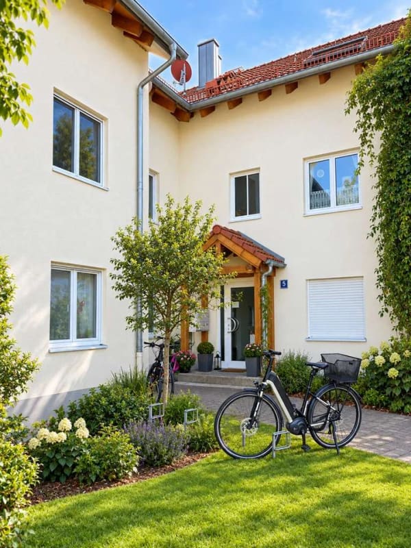 Immobilie in Aschheim - Bezugsfreie helle 3-Zimmer-Wohnung mit Balkon, Hobbyraum und zwei Stellplätzen - Bild 0
