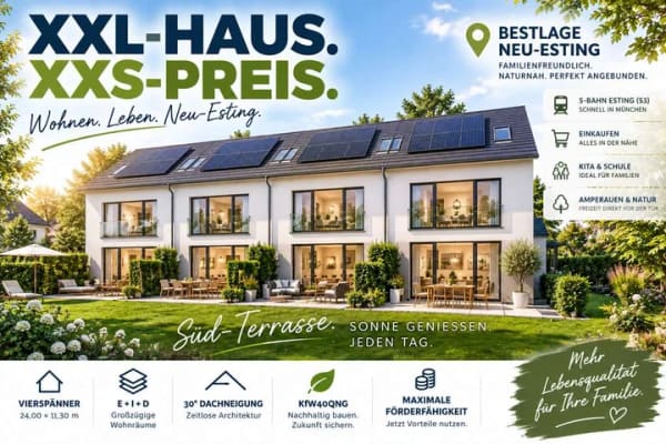 Immobilie in Olching - OLCHING ! Keine Kompromisse - jetzt Ihr Raumwunder sichern:  158 qm SÜD-Grund: Gepl. DHH, ab € 522k - Bild 0