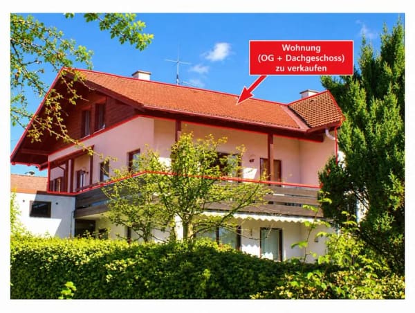 Immobilie in Steingaden - Wie ein kleines Reihenhaus - einzigartige Maisonettewohnung mit traumhaften Balkon in Steingaden - Bild 0