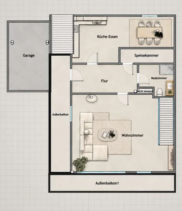 Immobilie in Steingaden - Wie ein kleines Reihenhaus - einzigartige Maisonettewohnung mit traumhaften Balkon in Steingaden - Bild 2
