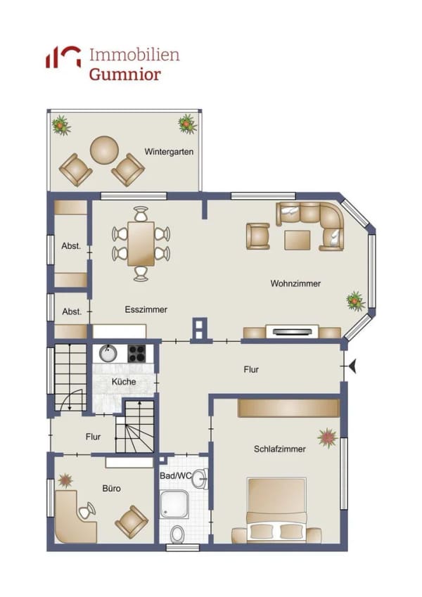 Immobilie in Salzbergen - IMMOBILIEN GUMNIOR präsentiert: Charmante Erdgeschosswohnung mit Garten und Terrasse in zentraler Lage von Salzbergen - Bild 1