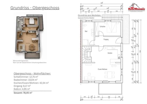 Immobilie in Hohenlinden - Wohnen m. Charakter: 2-Zimmer-Wohnung in Hohenlinden im OG und großem Studio mit Bad im DG - Bild 1