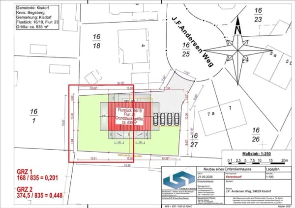 Immobilie in Kisdorf - Geplantes Bauvorhaben - Energieeffiziente KfW 40 Neubau-Doppelhaushälfte - Bild 2