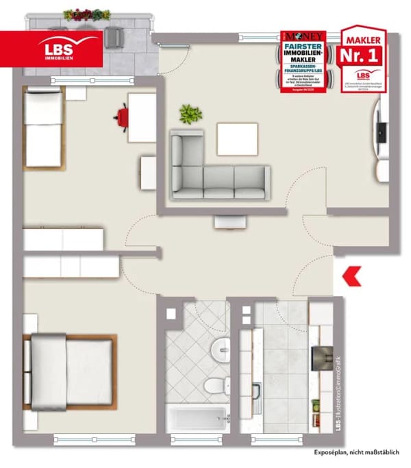 Immobilie in Marsberg - Kompakte 78?m² Wohnung mit Tageslichtbad und Abstellraum in Marsberg - Bild 0