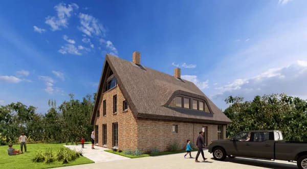 Immobilie in Lancken-Granitz - Neubau: Exklusive 127 m² Reetdach-Doppelhaushälfte in idyllischer Naturlage (Rügen / Preetz) - Bild 0
