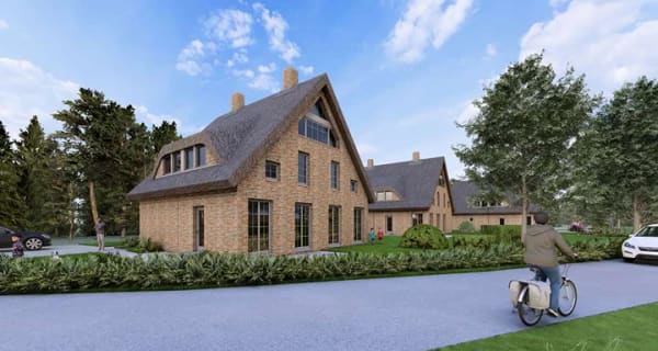 Immobilie in Lancken-Granitz - Neubau: Exklusive 127 m² Reetdach-Doppelhaushälfte in idyllischer Naturlage (Rügen / Preetz) - Bild 1