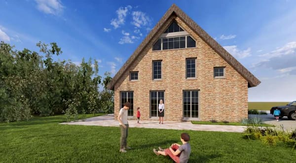 Immobilie in Lancken-Granitz - Neubau: Exklusive 127 m² Reetdach-Doppelhaushälfte in idyllischer Naturlage (Rügen / Preetz) - Bild 2