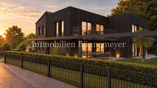 Immobilie in Dinklage - Exklusive Eigentumswohnung - Effizienzhaus 55 EE mit 15% Förderung KFW 261 - Maßanfertigungen vom Tischler - Erstbezug - Haus 1/Whg. 1- EG - Bild 1