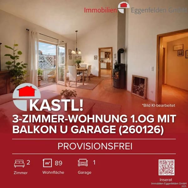 Immobilie in Kastl - Kastl bei Altötting! 3-Zimmer-Wohnung mit besonderem Flair (260126-B) - Bild 0