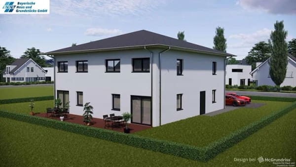 Immobilie in Aholming - Provisionsfrei! Wohnen in entspannter Lage - Moderne Neubau-Doppelhaushälfte mit Garten in Aholming! - Bild 0