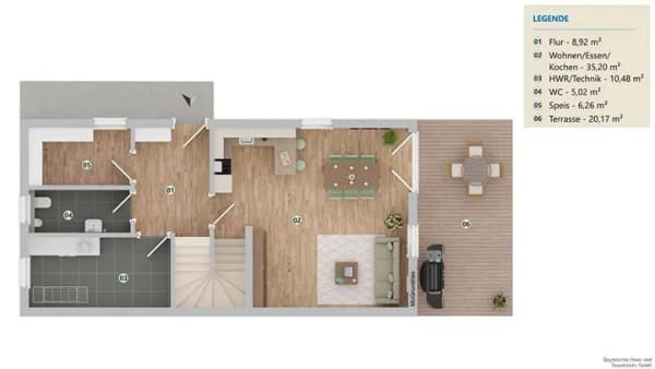 Immobilie in Aholming - Provisionsfrei! Wohnen in entspannter Lage - Moderne Neubau-Doppelhaushälfte mit Garten in Aholming! - Bild 2