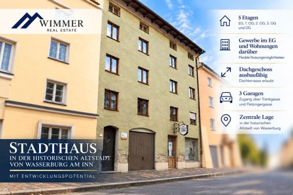 Immobilie in Wasserburg am Inn - STADTHAUS in der historischen Altstadt mit Entwicklungspotential! - Bild 0