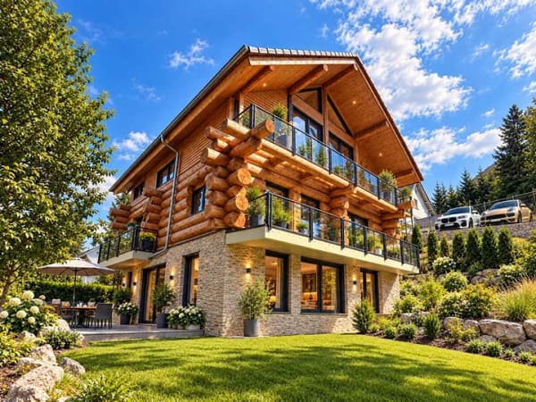 Immobilie in Feldberg - #1REMAX: Schlüsselfertiges Neubau Luxus Baumstammhaus exklusiver Ferienwohnungen mit Top Ausstattung - Bild 0