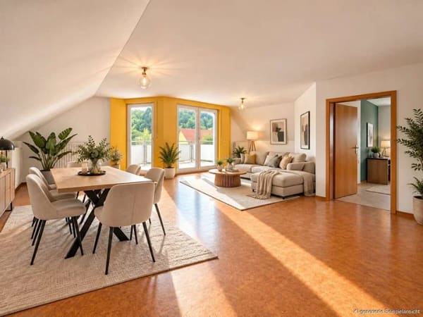 Immobilie in Teublitz - "Einziehen, wohlfühlen, zuhause sein – 3-Zimmer-DG-Wohnung  mit Balkon & Garage in Teublitz" - Bild 0